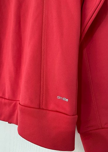 Pembe Fermuarlı Adidas Climalite Spor Ceket S - Görsel 12