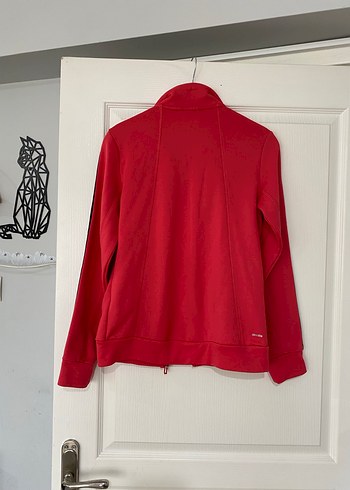 Pembe Fermuarlı Adidas Climalite Spor Ceket S - Görsel 13