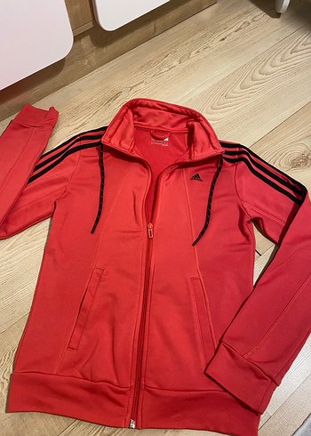 Pembe Fermuarlı Adidas Climalite Spor Ceket S - Görsel 9