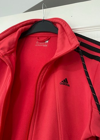 Pembe Fermuarlı Adidas Climalite Spor Ceket S - Görsel 11