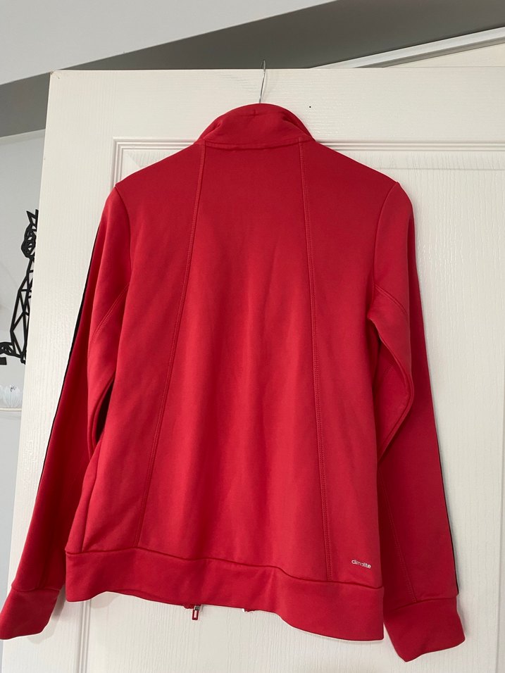 Pembe Fermuarlı Adidas Climalite Spor Ceket S - Görsel 3