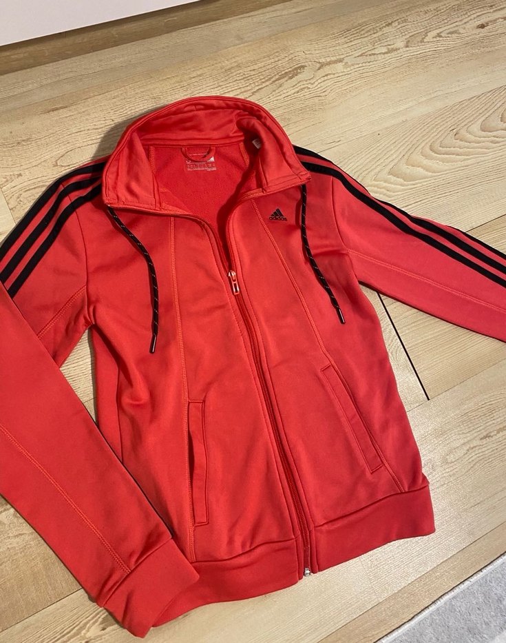 Pembe Fermuarlı Adidas Climalite Spor Ceket S - Görsel 4