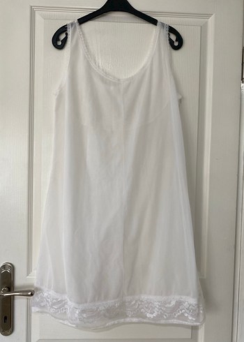 Dantel Detaylı Beyaz Gecelik L - Görsel 9