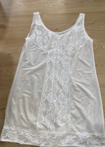 Dantel Detaylı Beyaz Gecelik L - Görsel 10