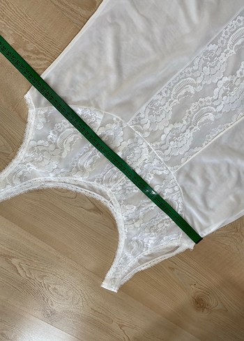 Dantel Detaylı Beyaz Gecelik L - Görsel 5