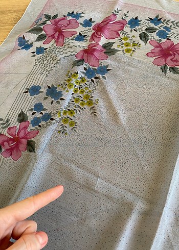 Çiçek Desenli Vintage Kadın Fular - Görsel 8