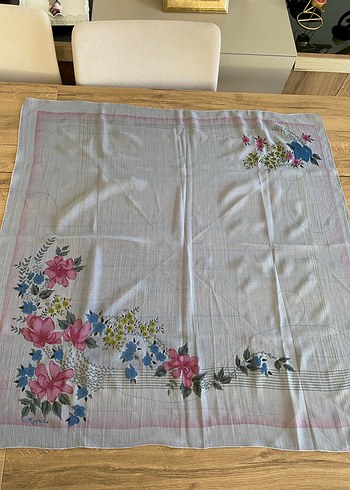 Çiçek Desenli Vintage Kadın Fular - Görsel 6