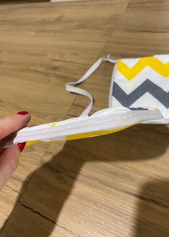 Gri ve Sarı Zigzag Desenli Fırın Eldiveni - Görsel 5