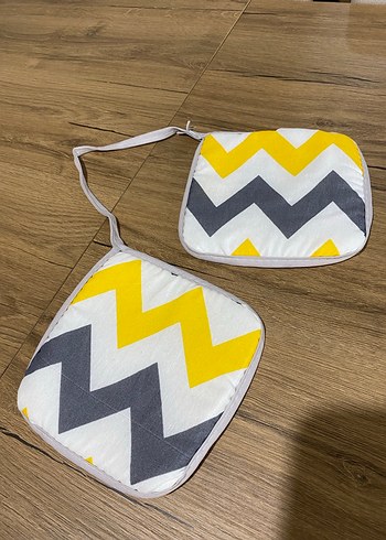 Gri ve Sarı Zigzag Desenli Fırın Eldiveni - Görsel 6