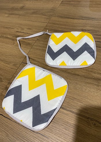 Gri ve Sarı Zigzag Desenli Fırın Eldiveni - Görsel 7
