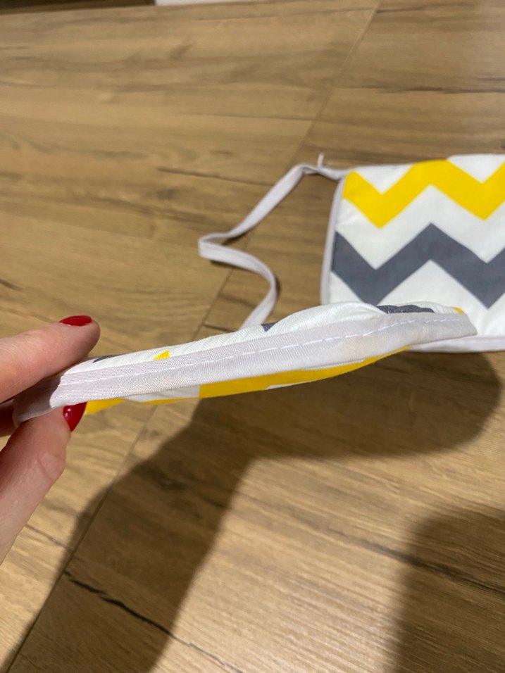 Gri ve Sarı Zigzag Desenli Fırın Eldiveni - Görsel 5