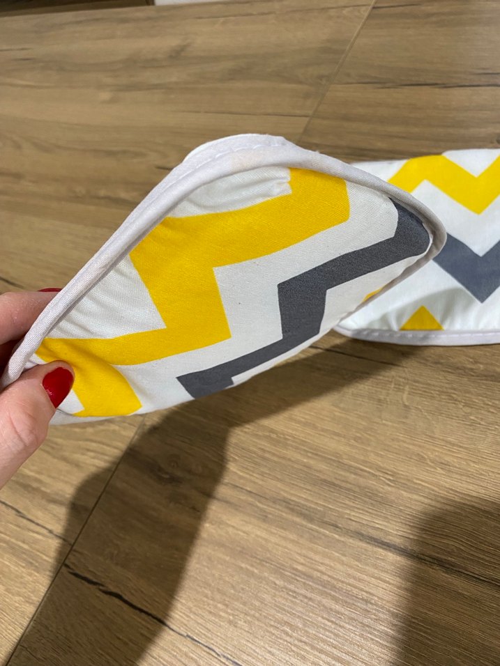 Gri ve Sarı Zigzag Desenli Fırın Eldiveni - Görsel 4