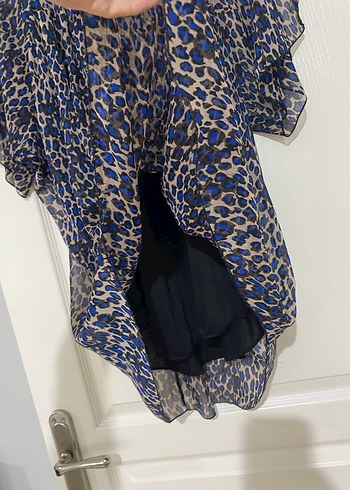 Mavi Leopar Desenli Salaş Bluz XL - Görsel 4