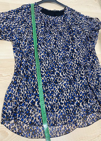 Mavi Leopar Desenli Salaş Bluz XL - Görsel 8