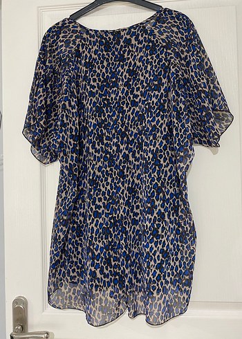 Mavi Leopar Desenli Salaş Bluz XL - Görsel 2