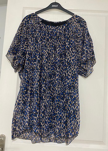 Mavi Leopar Desenli Salaş Bluz XL - Görsel 7