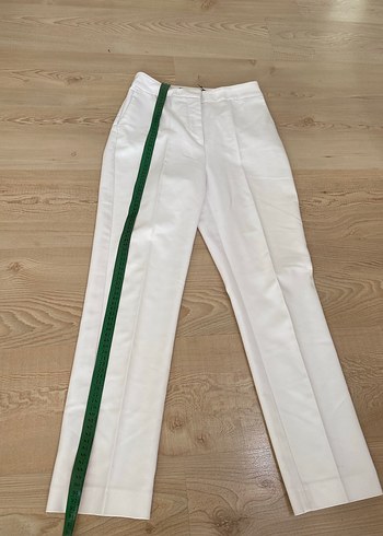 Kadın Beyaz Pamuk Kumaş Pantolon - Görsel 2