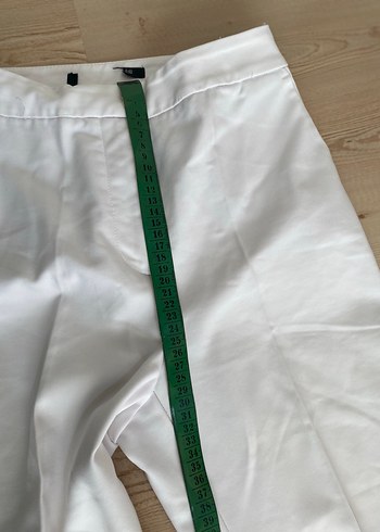 Kadın Beyaz Pamuk Kumaş Pantolon - Görsel 4