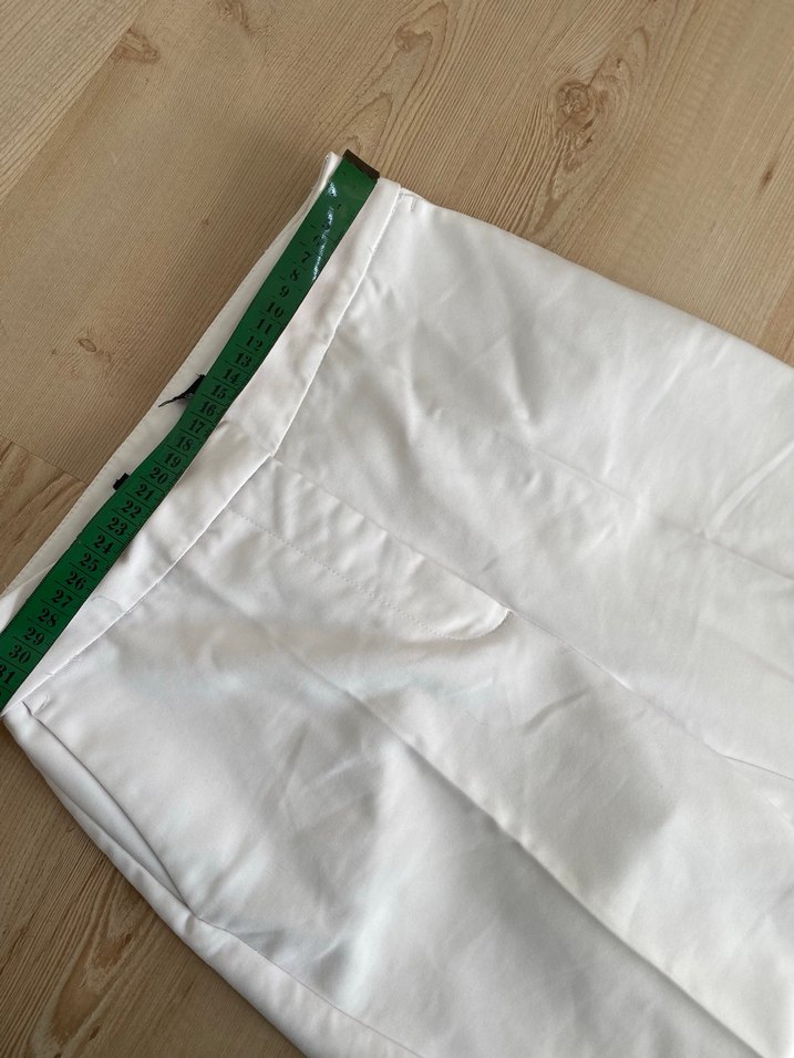 Kadın Beyaz Pamuk Kumaş Pantolon - Görsel 3