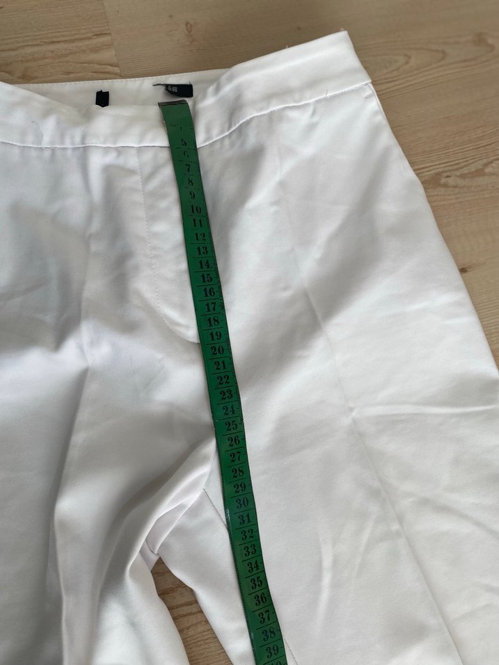 Kadın Beyaz Pamuk Kumaş Pantolon - Görsel 4