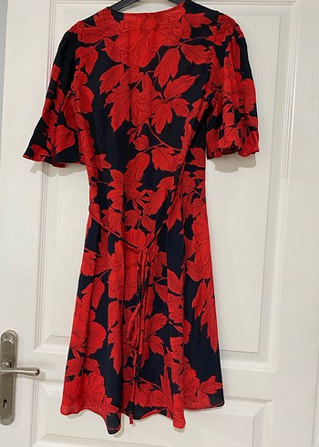 Mango Kırmızı V Yaka Salaş Kadın Elbise S - Görsel 10