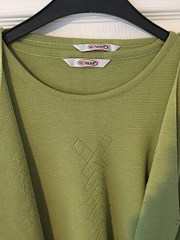 xl Beden yeşil Renk İkili Takım Fıstık Yeşili Kadın Bluz Hırka Takım XL
