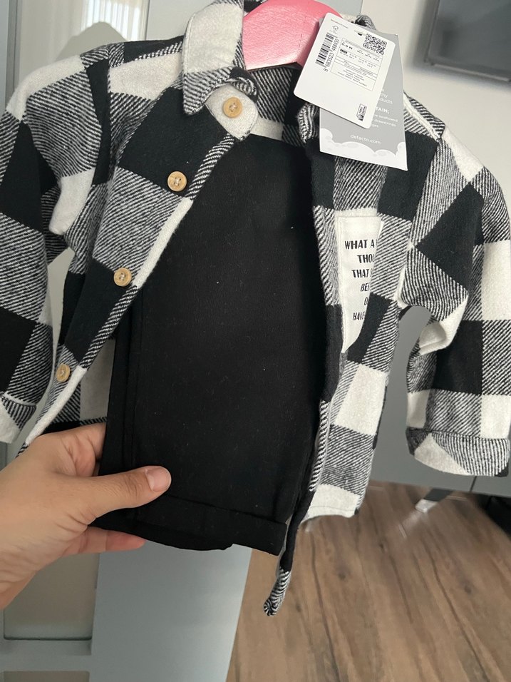 DeFacto sıfır erkek bebek gömlekli takım - Görsel 2