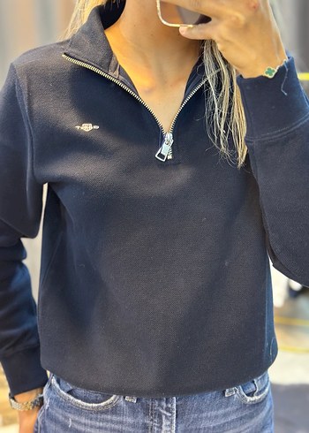 Gant Kadın Lacivert Gant Sweatshirt Fermuarlı
