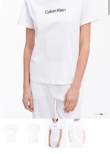 Calvin Klein Beyaz Kadın Kısa Kollu Tişört