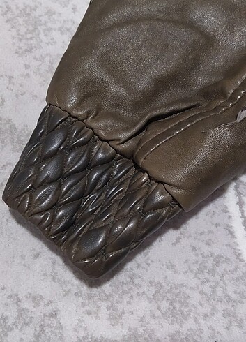 Kahverengi İçi Kürklü Deri Ceket Vintage - Görsel 2