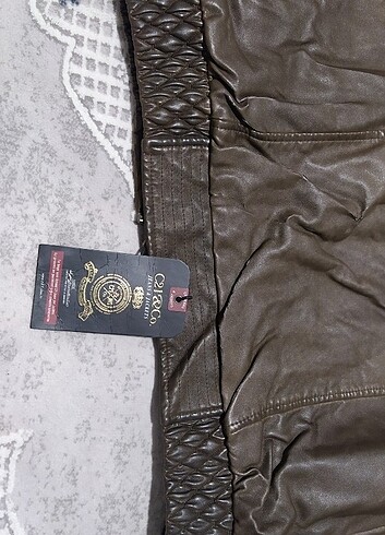 Kahverengi İçi Kürklü Deri Ceket Vintage - Görsel 5