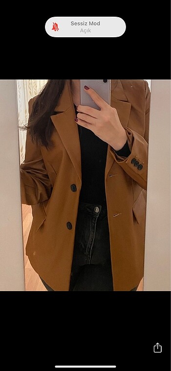 l Beden kahverengi Renk Blazer Ceket