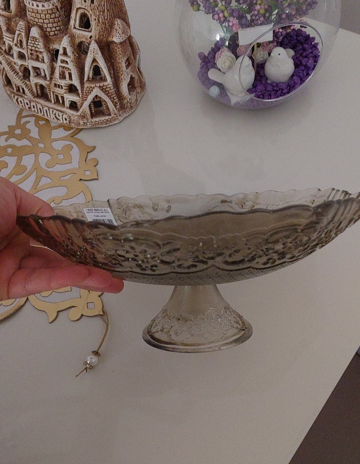 dantel rustir ayaklı kase - Görsel 3