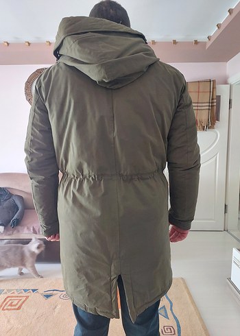 mavi jeans uzun parka - Görsel 3