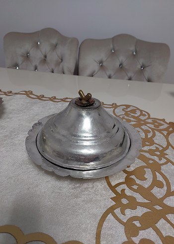 en az 60 yıllik antika yeni kalaylanmiş sunum tabagi - Görsel 7