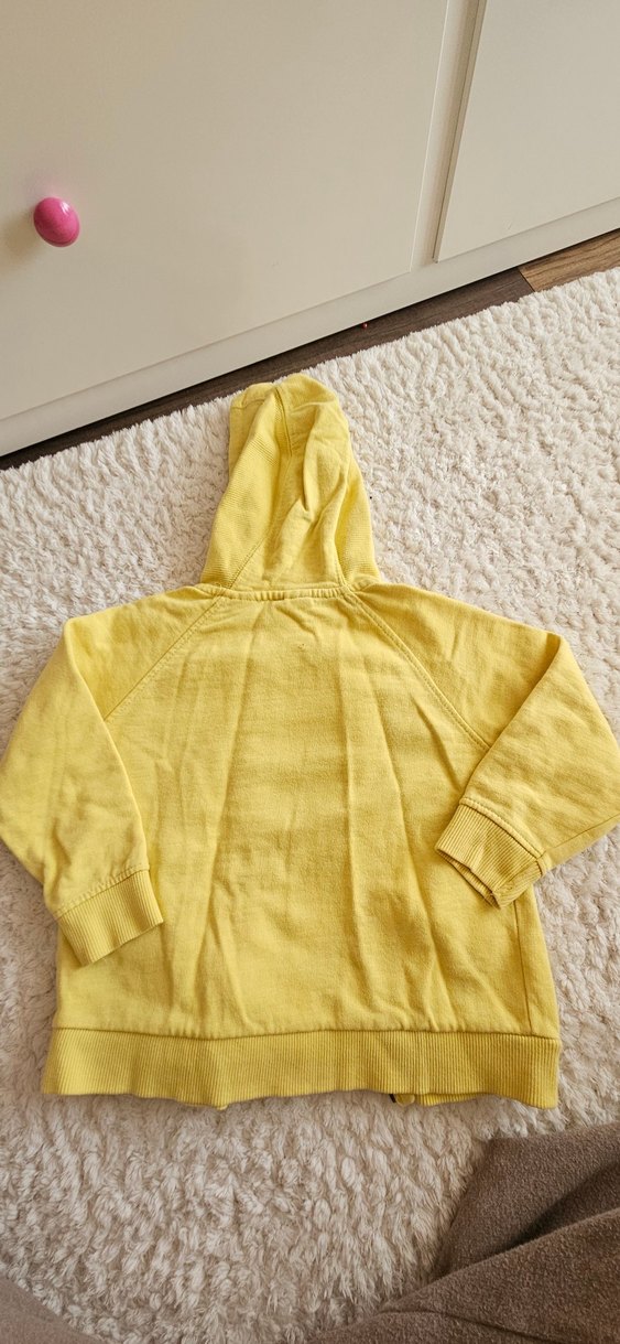 Zara Sarı Kapüşonlu Fermuarlı Erkek Sweatshirt - Görsel 5