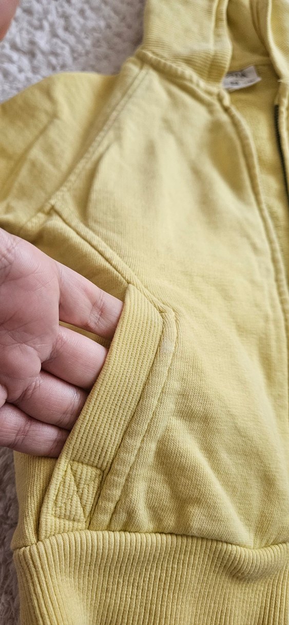 Zara Sarı Kapüşonlu Fermuarlı Erkek Sweatshirt - Görsel 4