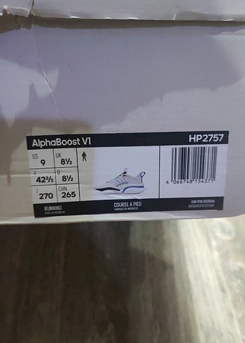 Adidas Alphaboost V1 Erkek Beyaz Koşu Ayakkabısı HP2757 - Görsel 4