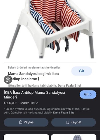 Ikea İkea antilop mama sandalyesi