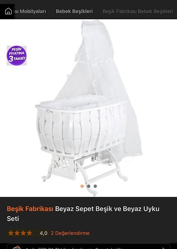 Diğer Beyaz ahşap sepet beşik