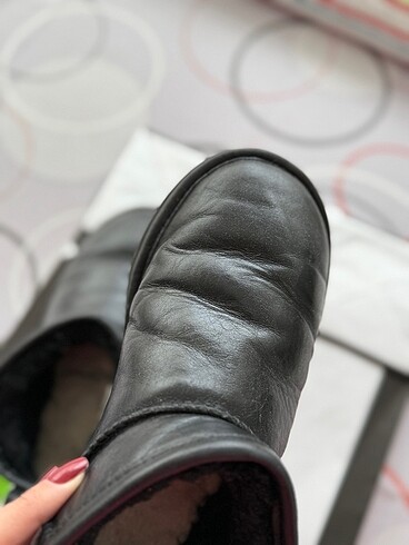 36 Beden siyah Renk ultra mini ugg siyah deri