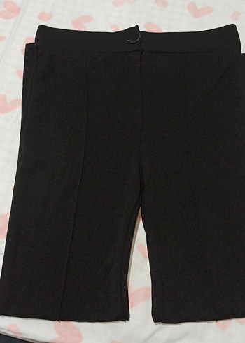 Siyah Kadın Kumaş Pantolon Midi Boy