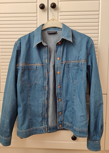 Düğmeli Kadın Mavi Denim Ceket