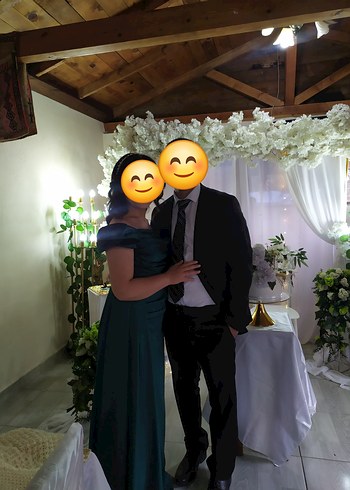 m Beden yeşil Renk Nisan elbisesi saten