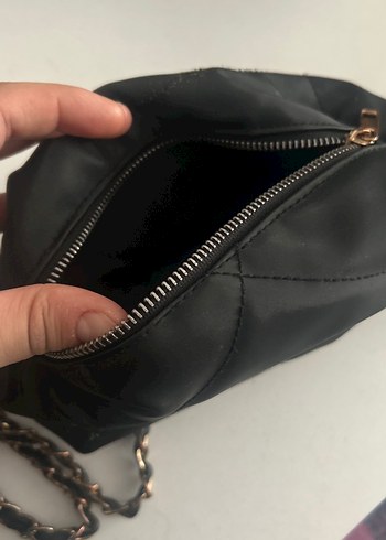 Zincir Detaylı Siyah Deri Kadın Çanta - Görsel 2