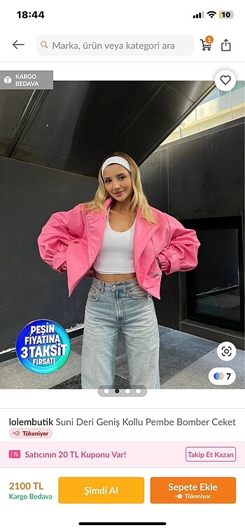 Diğer Sıfır gibi pembe deri ceket