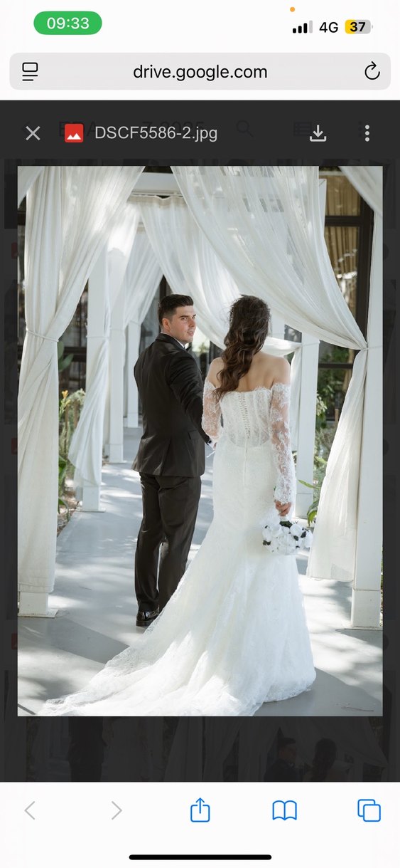 Uzun Beyaz Straplez A Kesim Gelinlik - Görsel 3