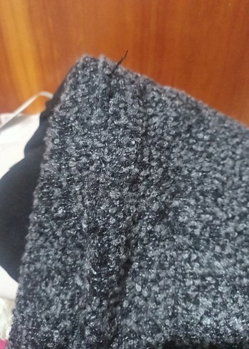 Gri siyah Uzun Kadın Kaban - Görsel 7