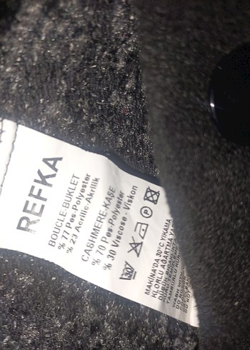 Gri siyah Uzun Kadın Kaban - Görsel 6