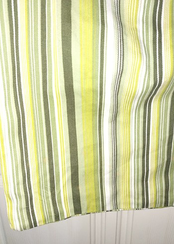 Yeşil Çizgili Kadın kumaş Çanta - Görsel 7